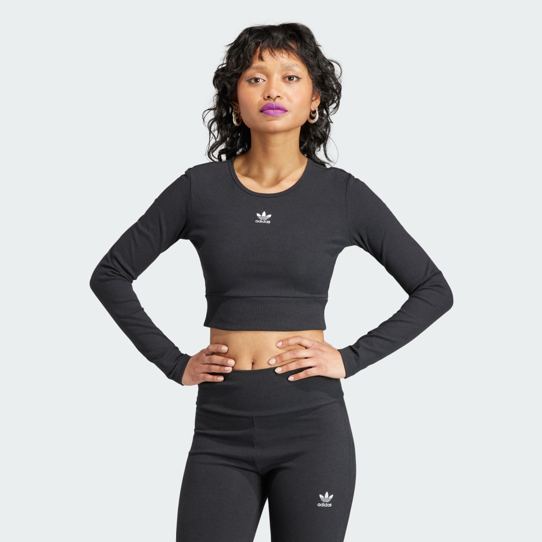 Тениска adidas Originals Essentials Rib Tee Черно | II8055, 0