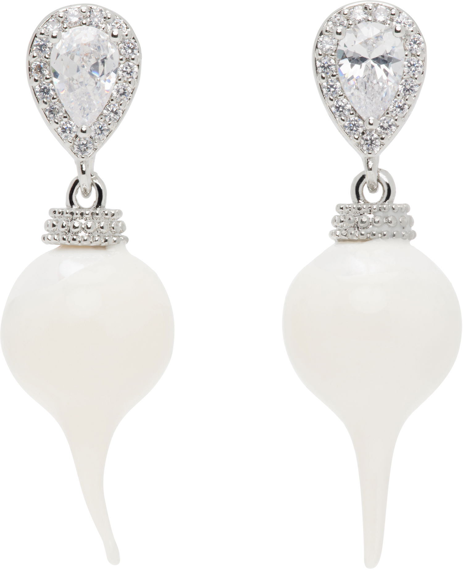 Обеци Ottolinger Ottolinger Diamond Drop Earrings Бяло | 125901425E01, 0