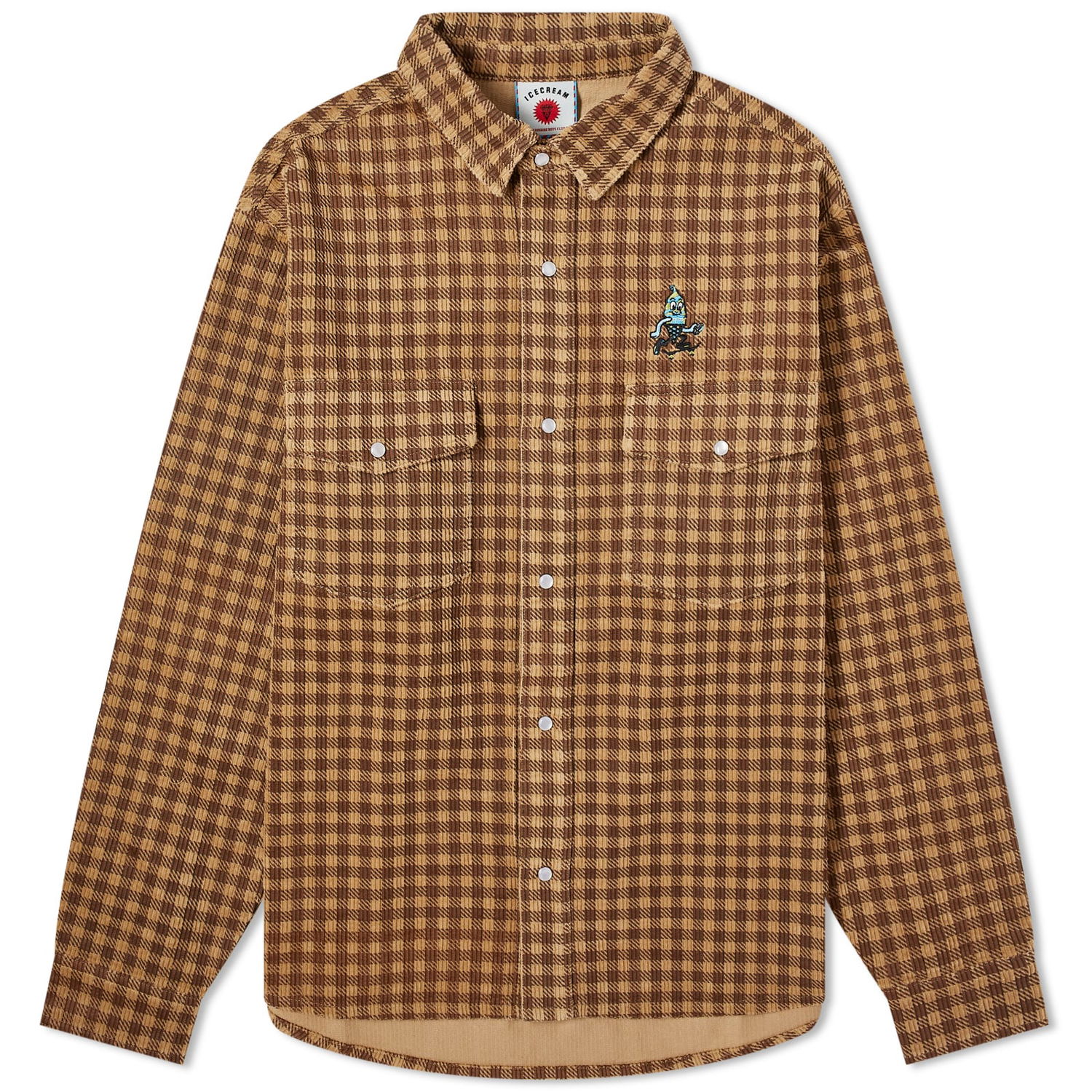 Риза BBC IceCream Corduroy Check Shirt Кафяво | IC24119-BRC, 0
