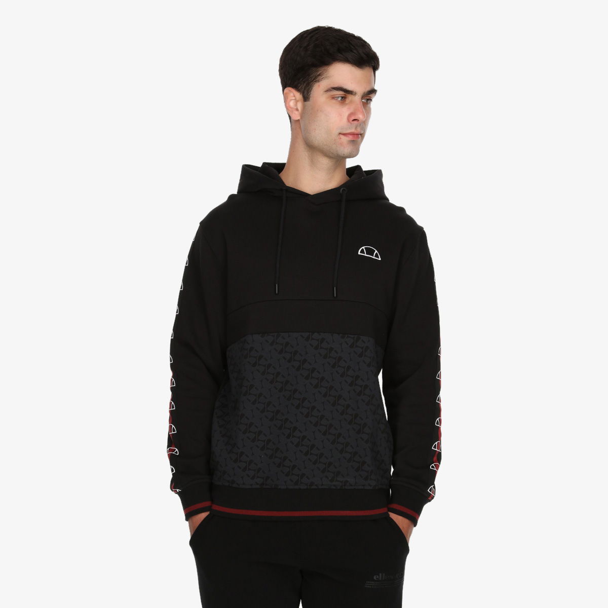 Суитчър Ellesse Black Pullover Hoodie with Logo Черно | ELA243M686-01, 0