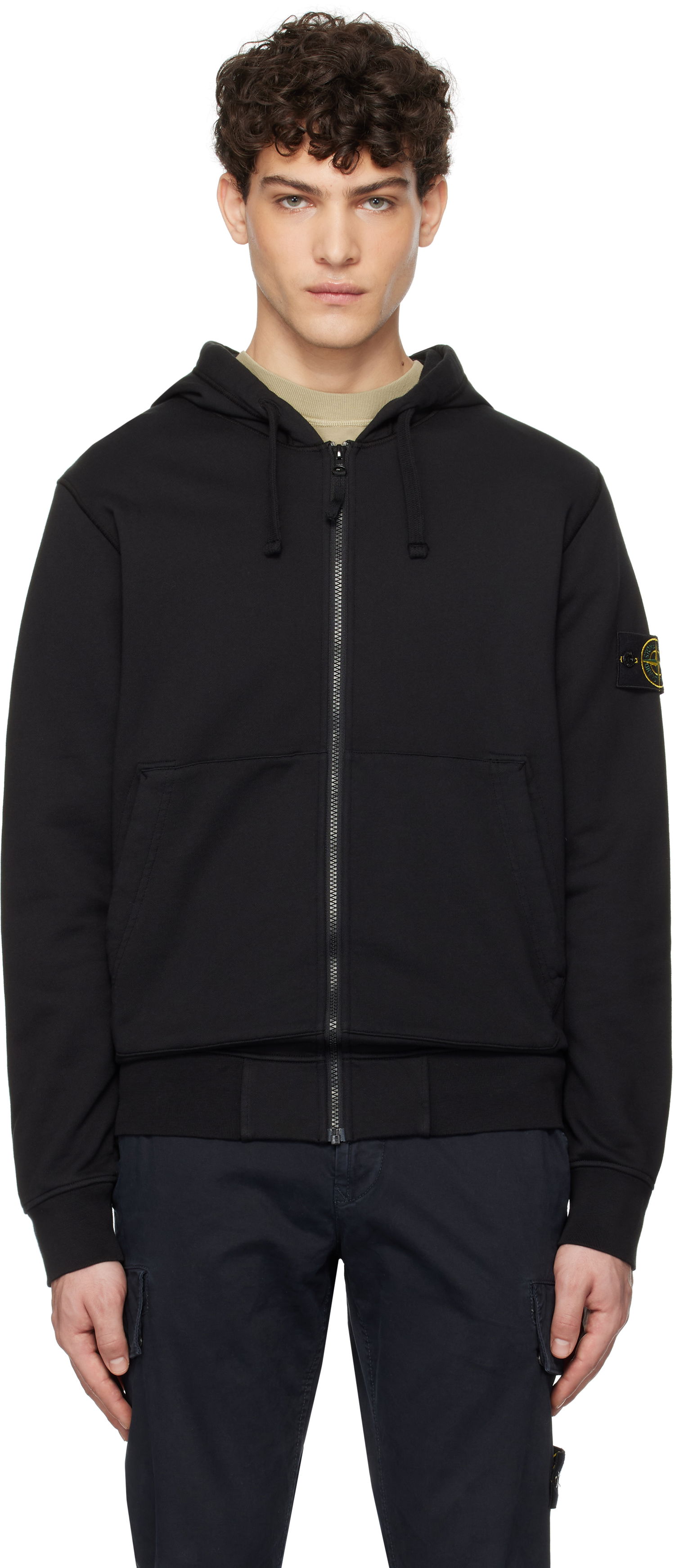 Суитчър Stone Island Diagonal Fleece Old Effect Hoodie Черно | K1S156100042S0051, 0