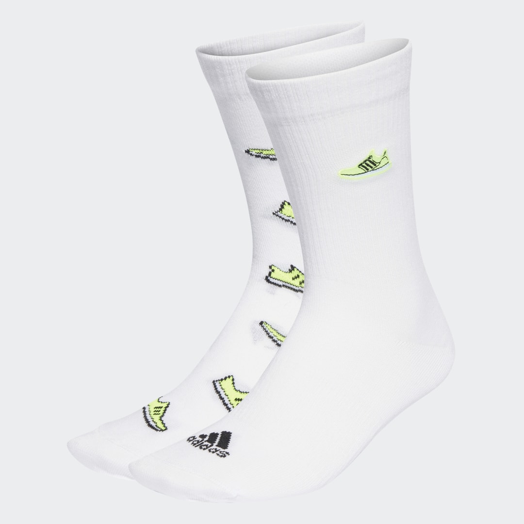 Чорапи adidas Originals Run x Ultraboost Shoe Love Graphic Socks – 2 pack Бяло | IB3229, 1