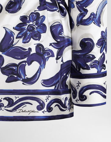 Риза Dolce & Gabbana Dolce & Gabbana Majolica-Print Silk Vanity Shirt Синьо | I5654WHI1S5HB5DQ, 2