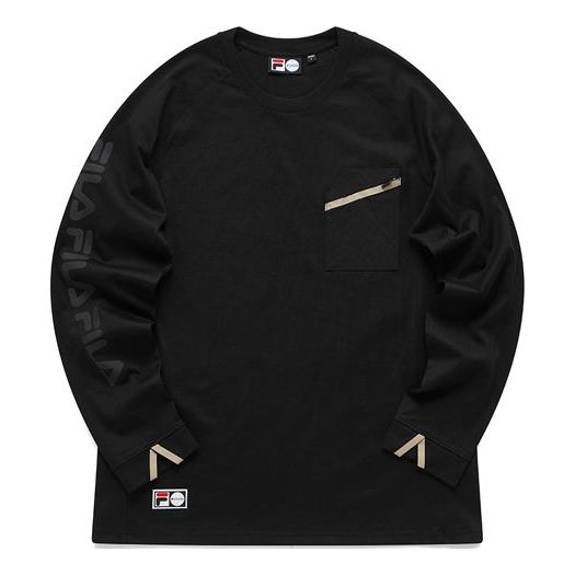Тениска FILA Fila Logo Print Sport Loose Fit Long Sleeve T-Shirt Черно | T11U116201F-BK