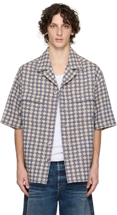 Риза AMIRI AMIRI MA Quad Boucle Camp Shirt Синьо | AMSTCA1144, 0