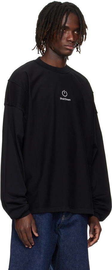 Суитчър VETEMENTS VETEMENTS 'Shut Down' Embroidered Longsleeve Sweatshirt Черно | UH76LS790B, 1