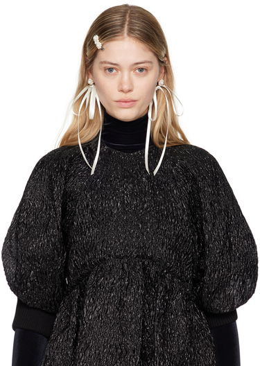 Обеци Simone Rocha Simone Rocha Bow Ribbon Stud Earrings Бяло | ERG389 0904, 2