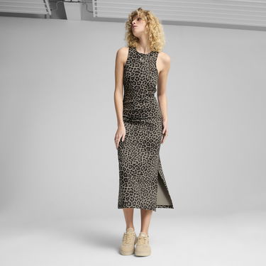 Pокля Puma Leo Luxe All-Over Print Fitted Dress Кафяво | 632339_01, 0