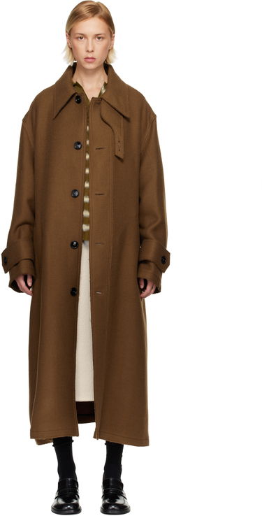 Палта AMI Wool Belted Mac Кафяво | H25UJK816.WV0078, 0