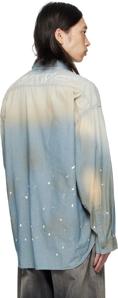 Риза Acne Studios Acne Studios Paint Splatter Button-Up Shirt Синьо | BB0633-, 2