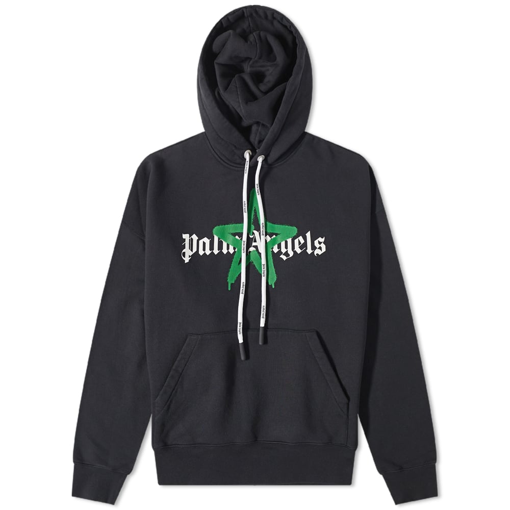Суитчър Palm Angels Star Sprayed Logo Popover Hoody Черно | PMBB058C99FLE0071055, 0