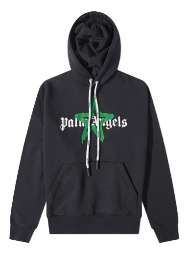 Суитчър Palm Angels Star Sprayed Logo Popover Hoody Черно | PMBB058C99FLE0071055