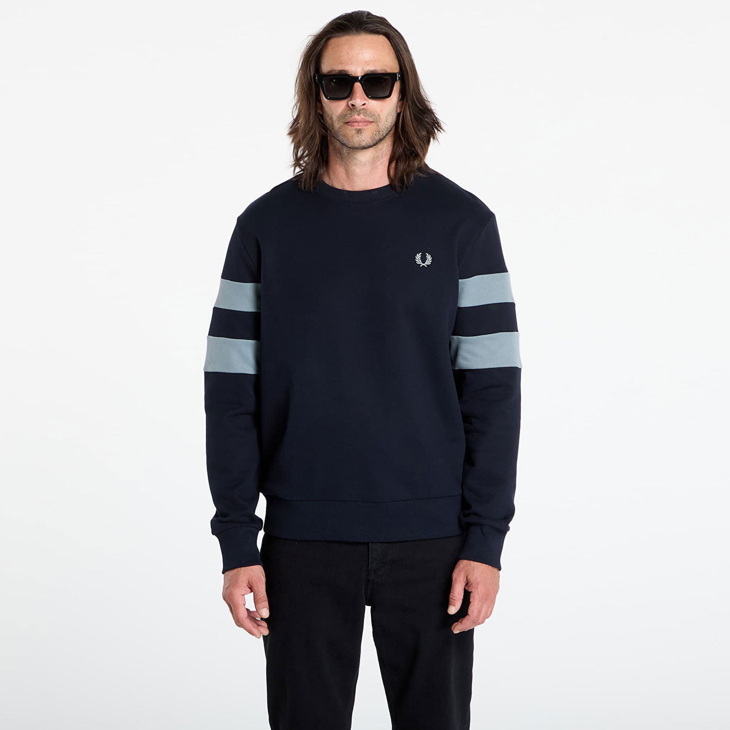 Суитчър Fred Perry Fred Perry Peached Tipped Sleeve Sweatshirt Тъмно синьо | M1731 608, 0