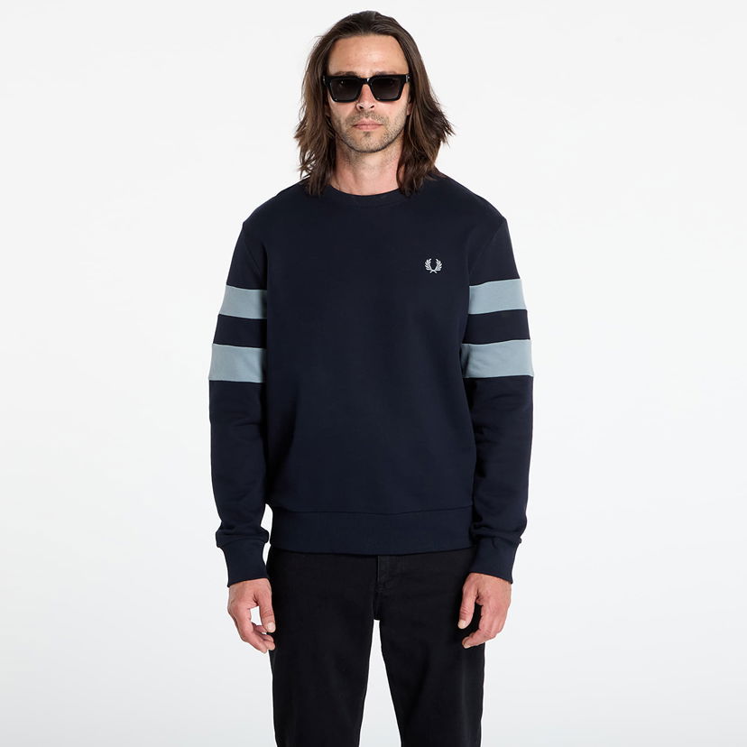 Суитчър Fred Perry Fred Perry Peached Tipped Sleeve Sweatshirt Тъмно синьо | M1731 608
