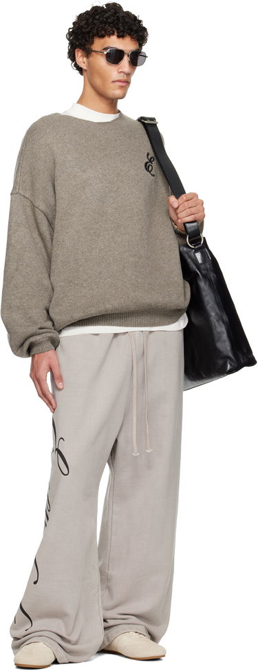 Спортни панталони Fear of God ESSENTIALS Holiday Script Logo Wide-Leg Heavy Fleece Lounge Sweatpants Бежово | 130HO258381F, 3