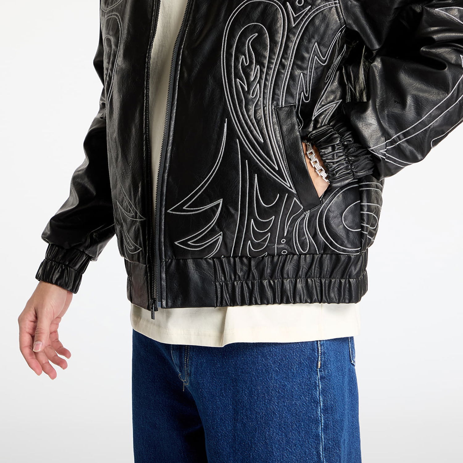 Яке бомбър RIPNDIP RIPNDIP Howdy Leather Jacket Черно | RNDHOL24104, 0