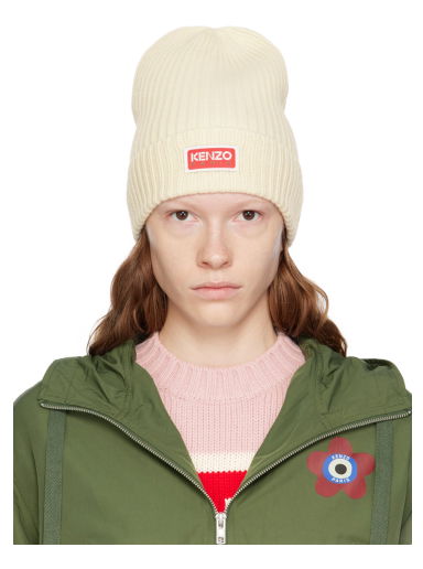 Шапка KENZO Paris Logo Beanie Бяло | FD68BU180KWA