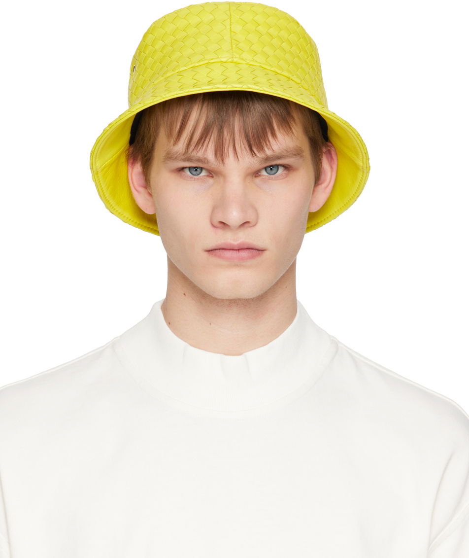 Шапка Bottega Veneta Intrecciato Bucket Hat Жълто | 687343 VZQO5, 0