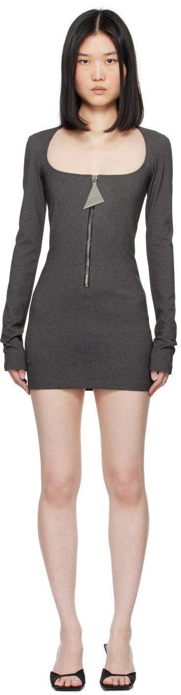 Pокля The Attico Attico Half-Zip Mini Dress Сиво | 247WCA312 RY02, 0