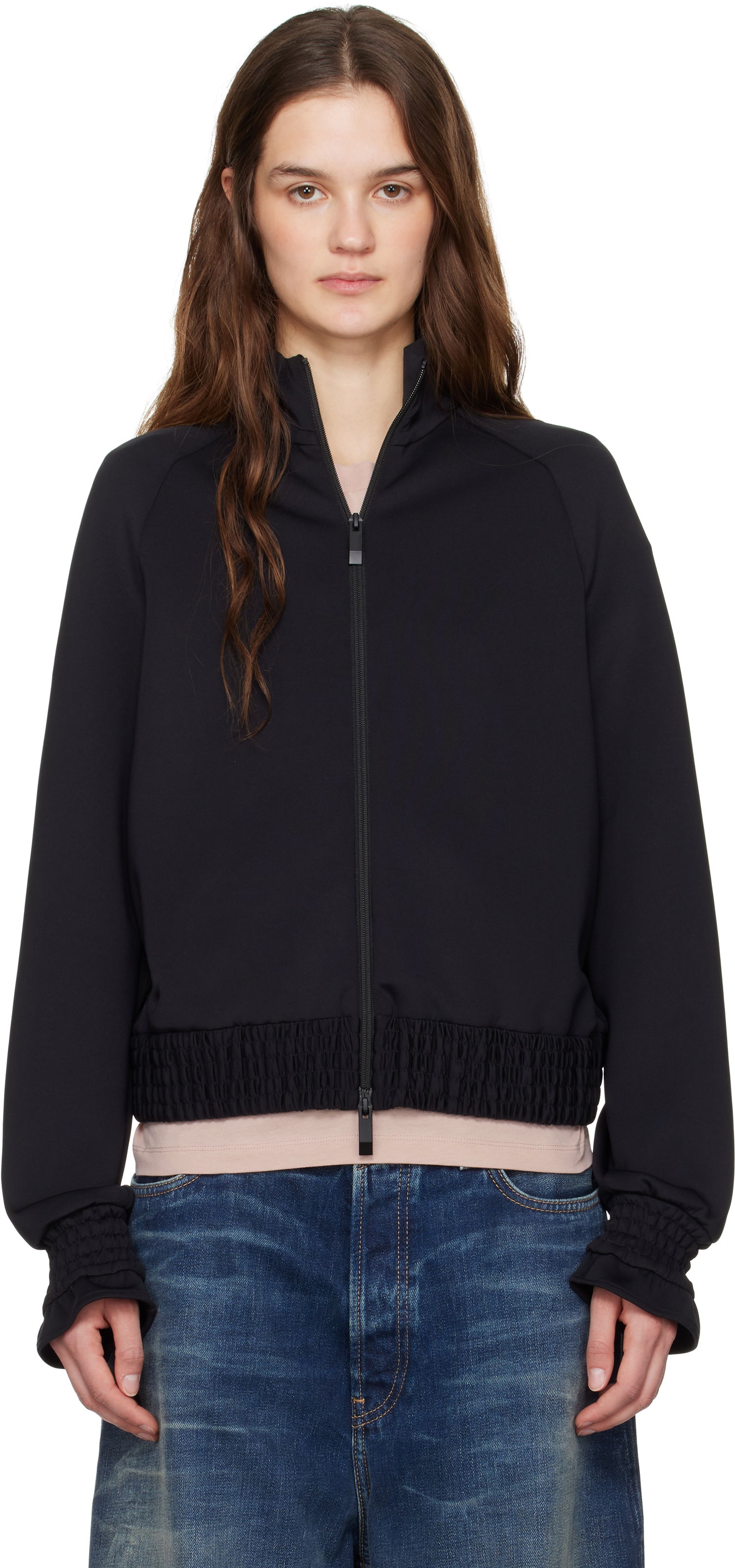 Яке бомбър Moncler Moncler Neoprene Zip-Up Jacket Черно | K10938G0000789ABK, 0