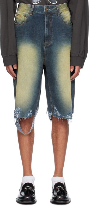 Дънки We11done Washed Denim Raw Edge Shorts Синьо | WD-DP2-24-315-M-BL, 0