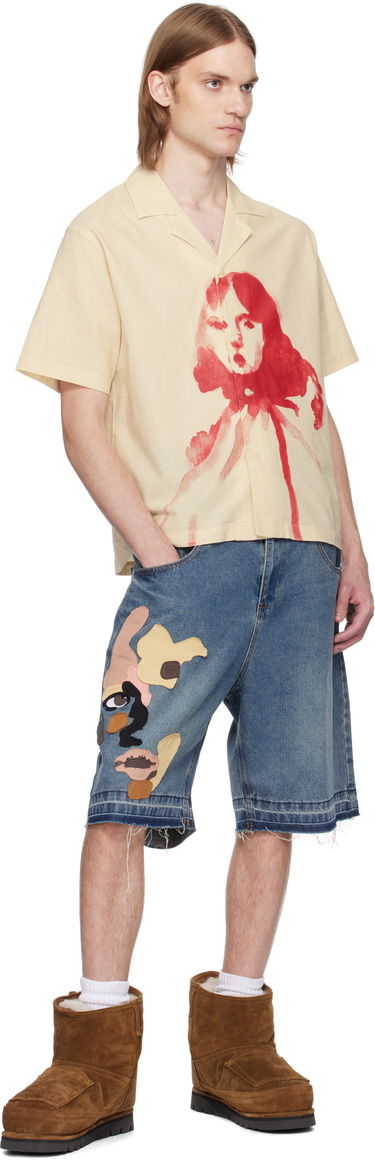 Къси панталони KidSuper KidSuper Face Patchwork Baggy Denim Shorts Синьо | SS25-PT-07, 3