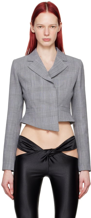 Яке Coperni Cropped Glen Plaid Blazer Сиво | COPV54834, 0
