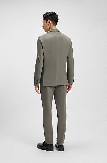 Яке BOSS Dressletic slim-fit performance-stretch jersey blazer with notch lapels and two-button closure Сиво | 50546071, 1