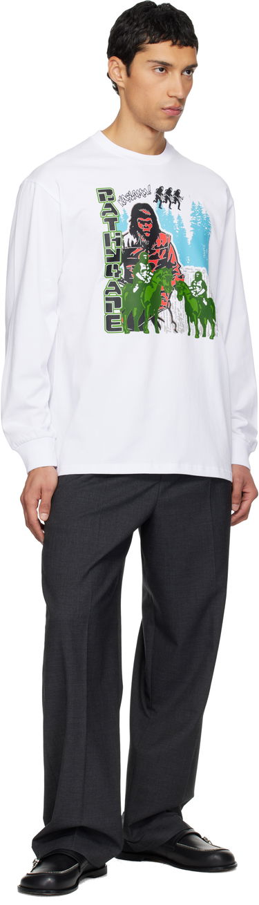 Тениска BAPE Ape Graphic Relaxed Fit LS T-shirt Бяло | 001LTL801309M, 3