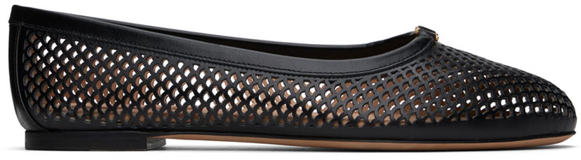 Кецове и обувки CHLOÉ Chloé Marcie Perforated Ballerina Flats Черно | CHC24U973KM