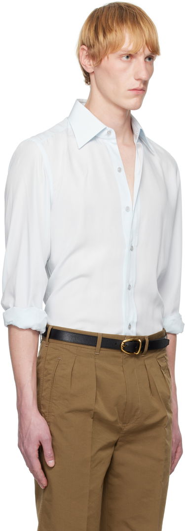 Риза Tom Ford TOM FORD Lightweight Lyocell Slim Fit Shirt Черно | HSBC01-LYS03, 4