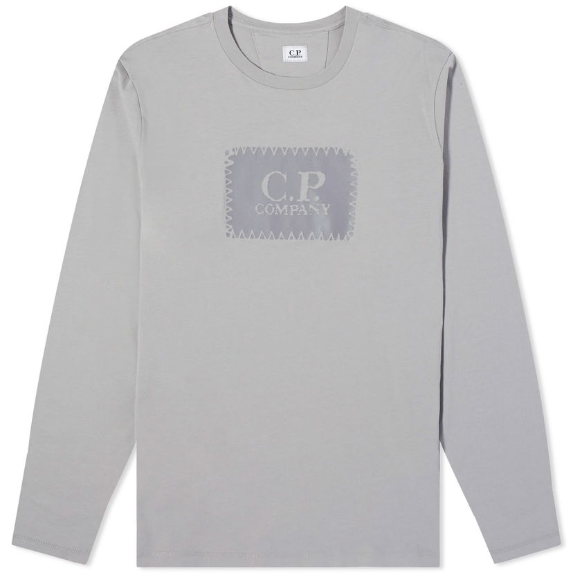 Тениска C.P. Company Box Logo Longsleeve T-Shirt Сиво | 16CMTS265A-005100W-913