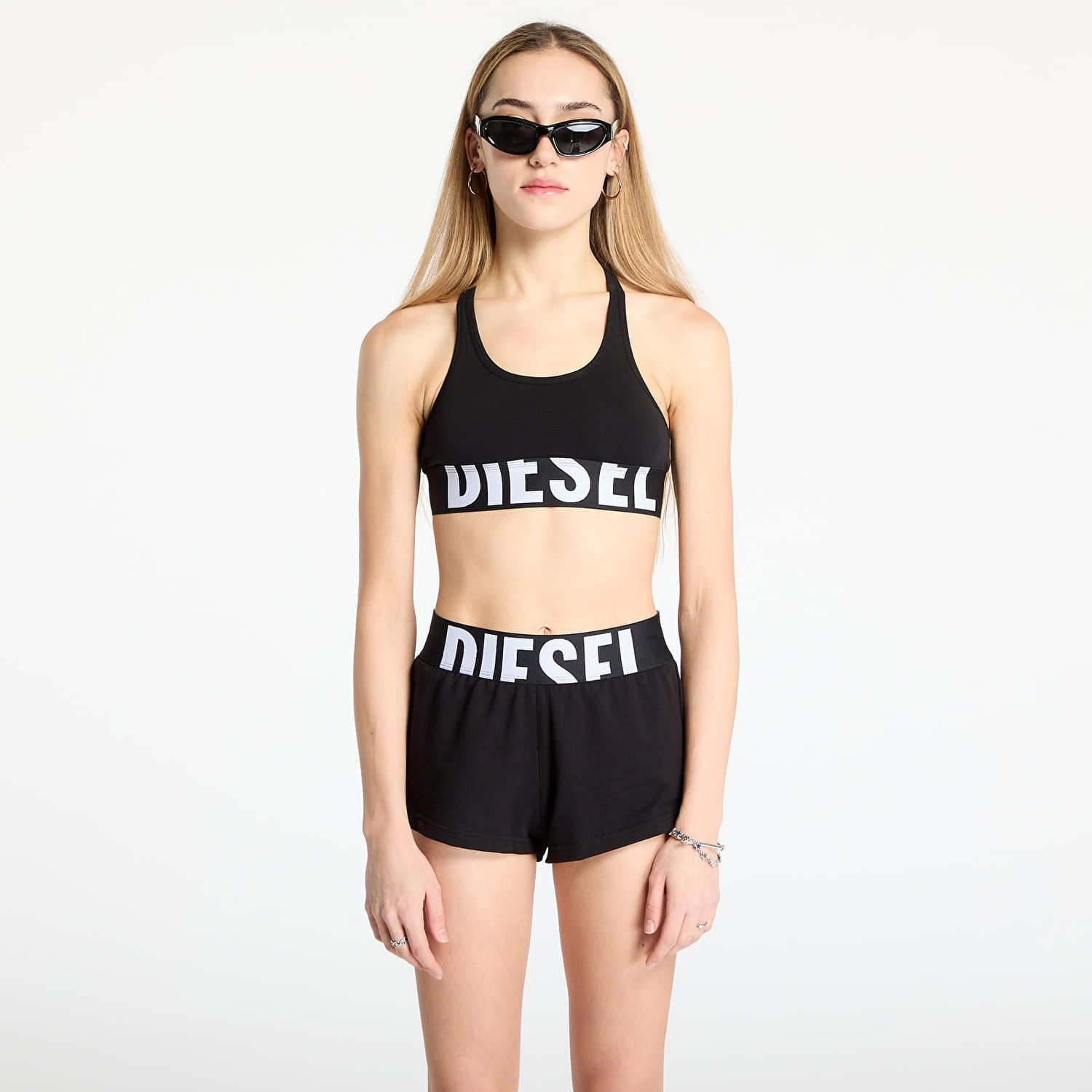 Сутиен Diesel Diesel UFSB-Cotton-Race Bralette and Shorts Set Черно | A14591-0HMAU 9XX, 0