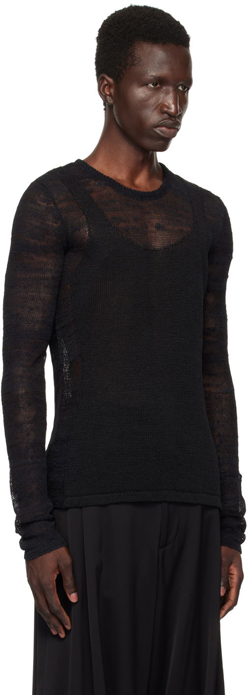Пуловер Ann Demeulemeester Ann Demeulemeester Marten Ghost Knit Sweater Черно | 2401-M-KN13-KN039-099, 1