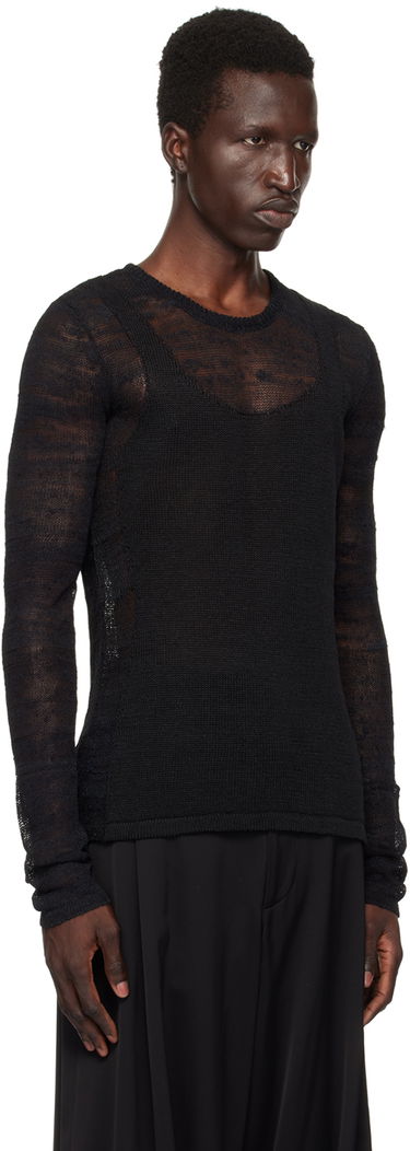 Пуловер Ann Demeulemeester Ann Demeulemeester Marten Ghost Knit Sweater Черно | 2401-M-KN13-KN039-099, 1