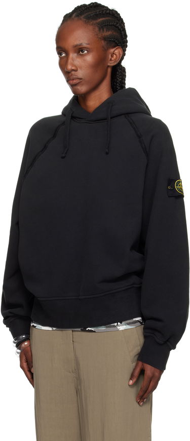 Суитчър Stone Island Brushed Organic Cotton Fleece Hoodie Черно | K2S15 6100023 S0A20, 3