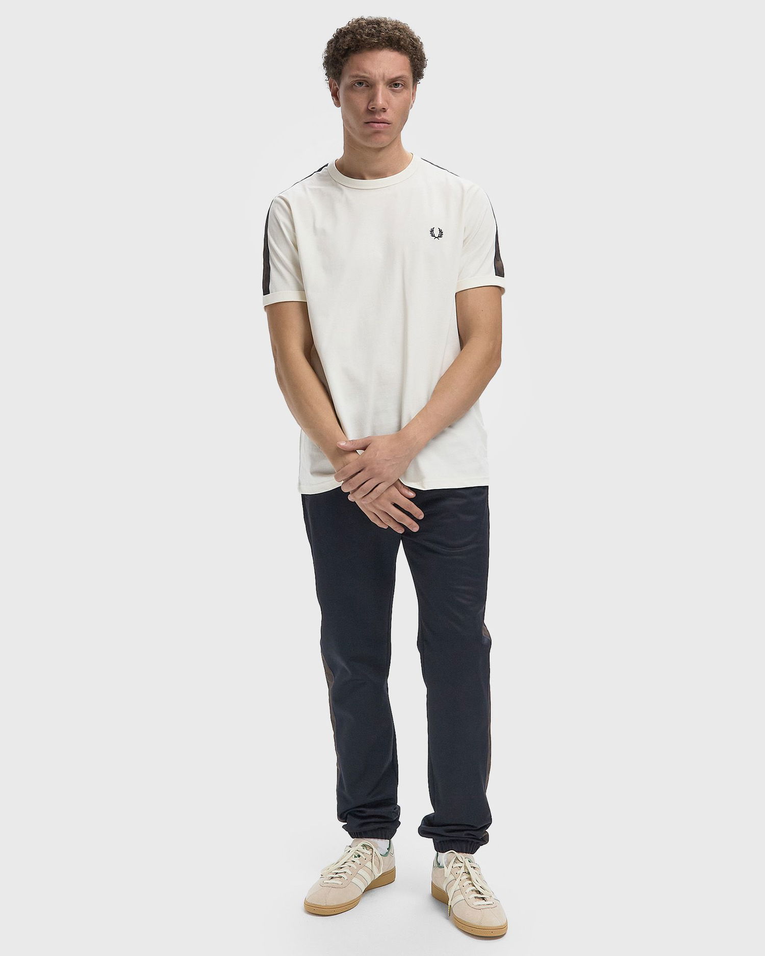 Тениска Fred Perry CONTRAST TAPE RINGER T-SHIRT Бяло | M4613-42A, 1