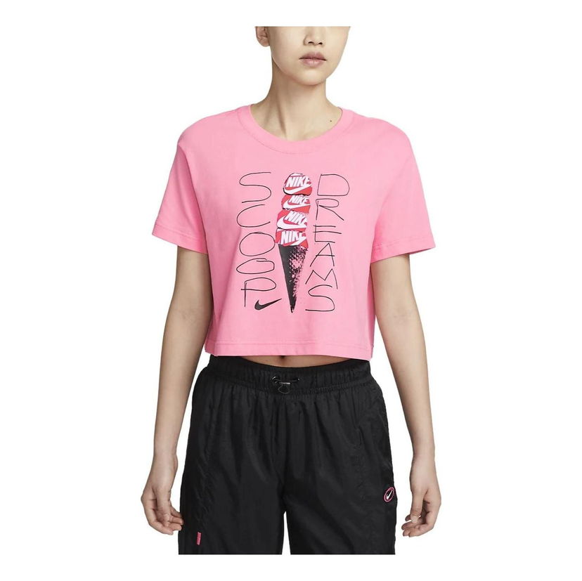 Съкратен топ Nike Short Sleeve Crop Top Розово | FB8110-611