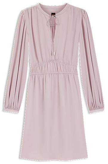 Pокля BOSS Crinkle-Satin Mini Dress with Gathered Waist Розово | 50544038, 0
