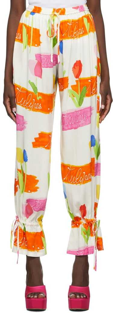 Панталони Collina Strada Collina Strada Tulip Print Tie Cuff Trousers Многоцветен | XX6398 DEADSTOCK RAYON, 0