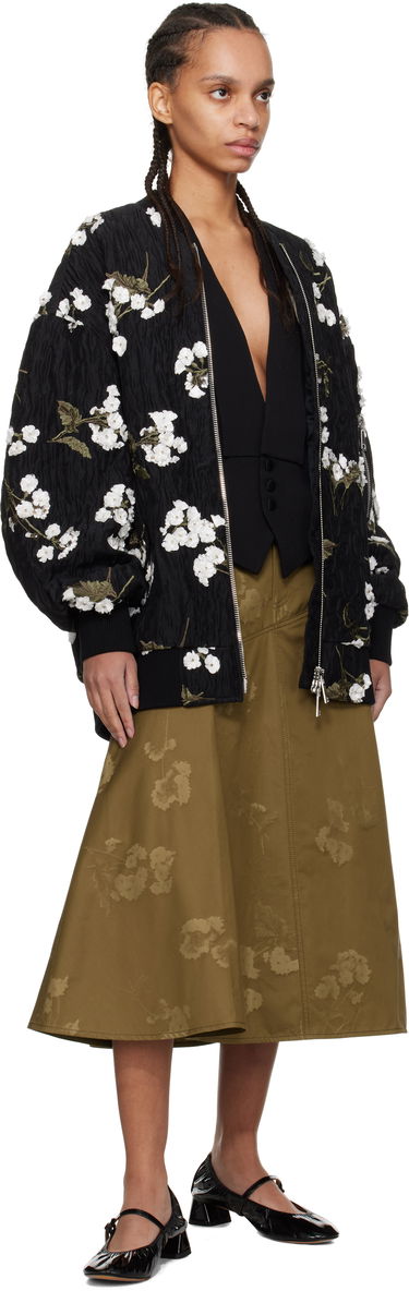 Яке бомбър Erdem Erdem Floral Appliqué Bomber Jacket Черно | PS25_J2_BECL, 3