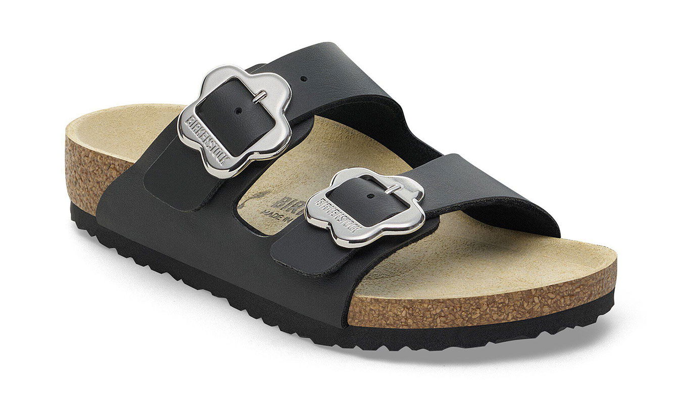 Кецове и обувки Birkenstock Arizona Flower Buckle Kids Birko-Flor Narrow Fit Sandals Черно | 1029844, 0