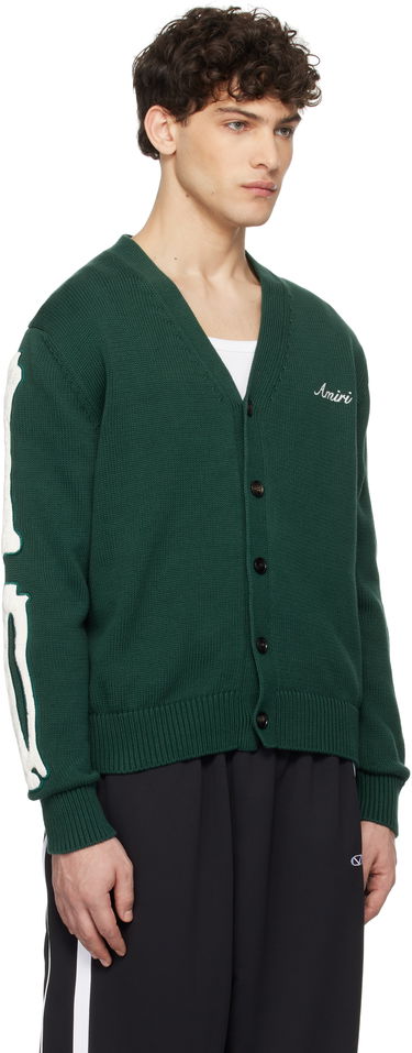 Пуловер AMIRI Amiri Bones Cardigan Зелено | AMKNCD1042, 1