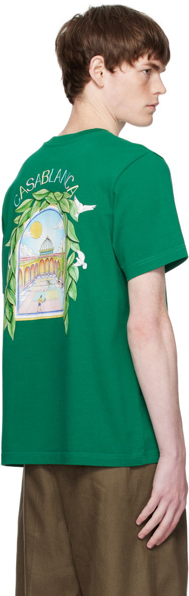 Тениска Casablanca Casablanca L'Arche De Tennis T-Shirt Зелено | MPF25-JTS-001-17-EX-FLANNELS, 2