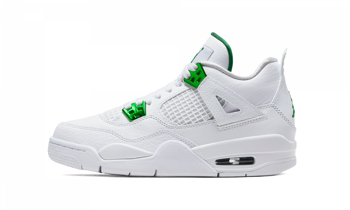 Кецове и обувки Jordan Air 4 Retro Green Metallic GS Бяло | 408452-113, 0