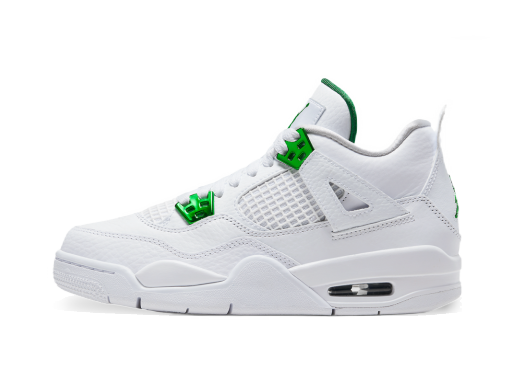 Кецове и обувки Jordan Air 4 Retro Green Metallic GS Бяло | 408452-113