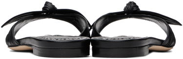 Аксесоари Manolo Blahnik Manolo Blahnik Lollo Knotted Leather Slides Черно | 224-1605, 1