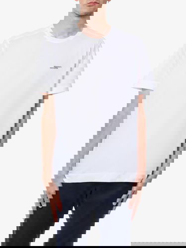 Тениска ZEGNA Men's White Crew Neck T-Shirt Бяло | E7360A5B760N00, 2