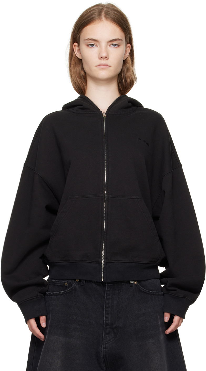 Суитчър We11done We11done Cropped Zip-Up Hoodie Черно | WD-TJ2-24-853-U-BK, 0