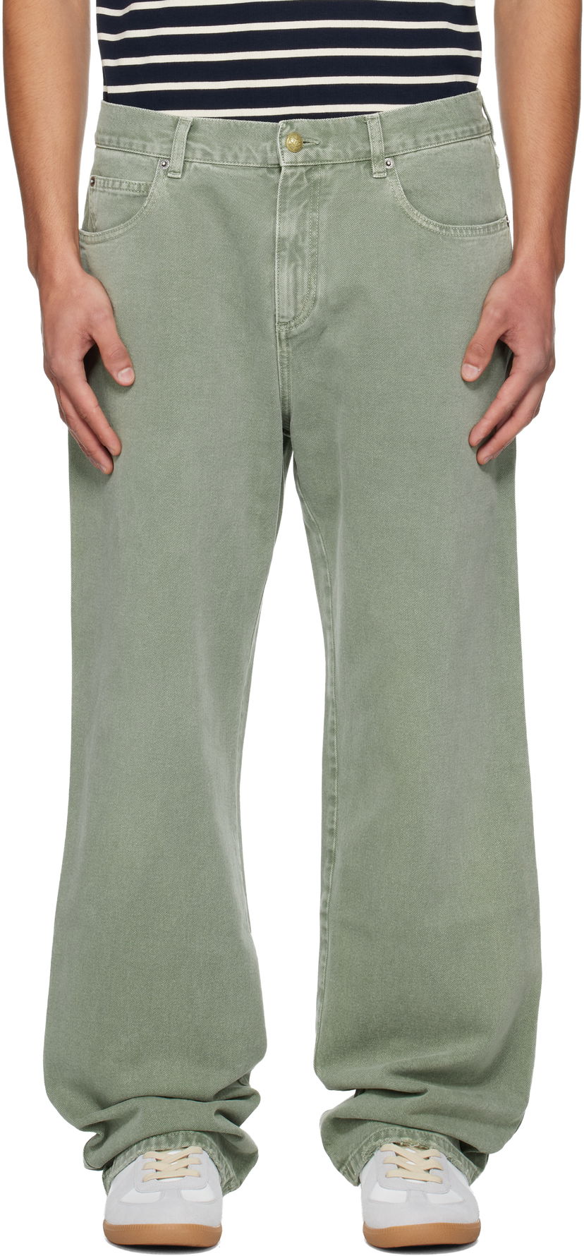 Дънки Balmain Loose Jeans Зелено | FH1ML135DF83